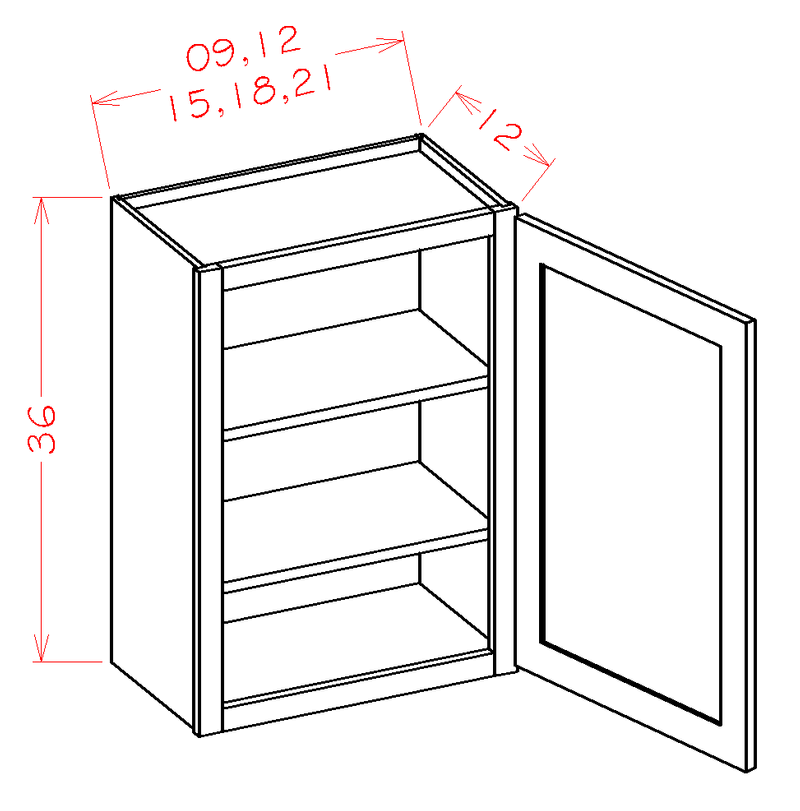 Grey 1 Door 2 Shelves Wall Cabinet G82088