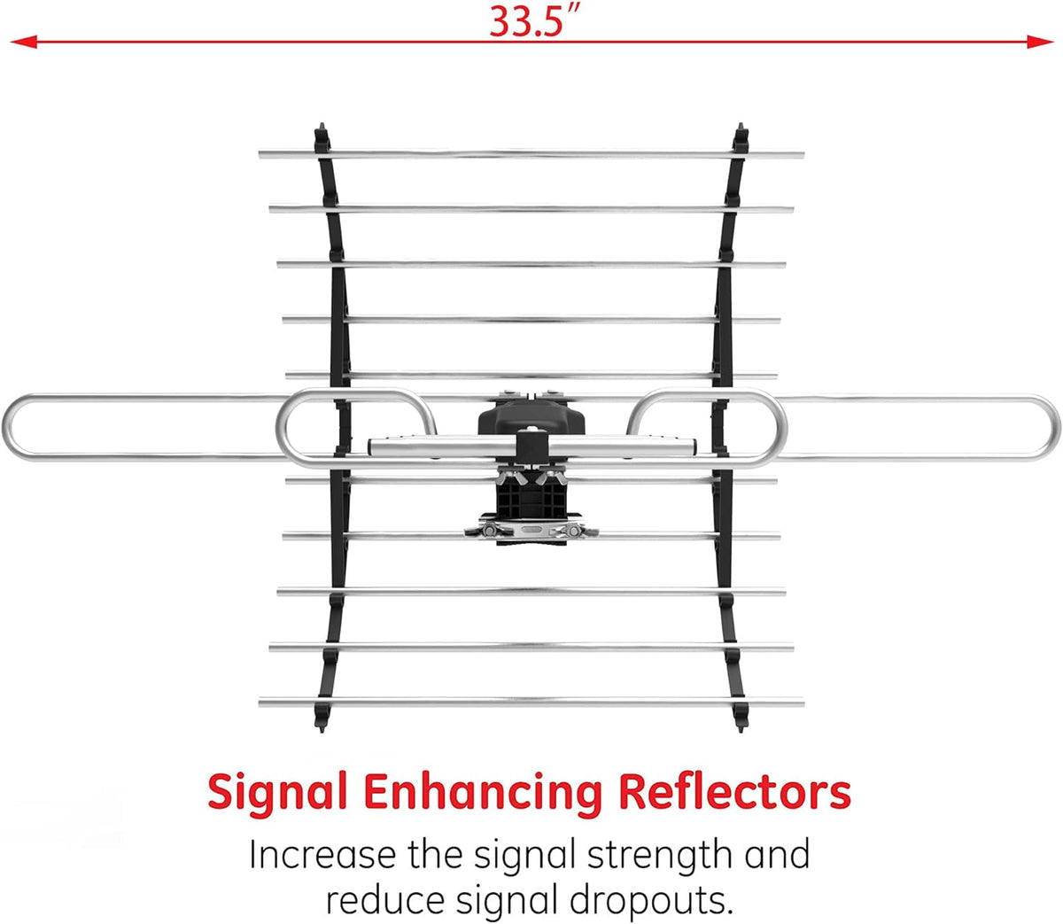 Digital HD TV Antenna, Outdoor Attic Antenna, 360 Degree Rotation Wireless Remote, 200 Miles Range, 4K 1080P VHF UHF Q6241