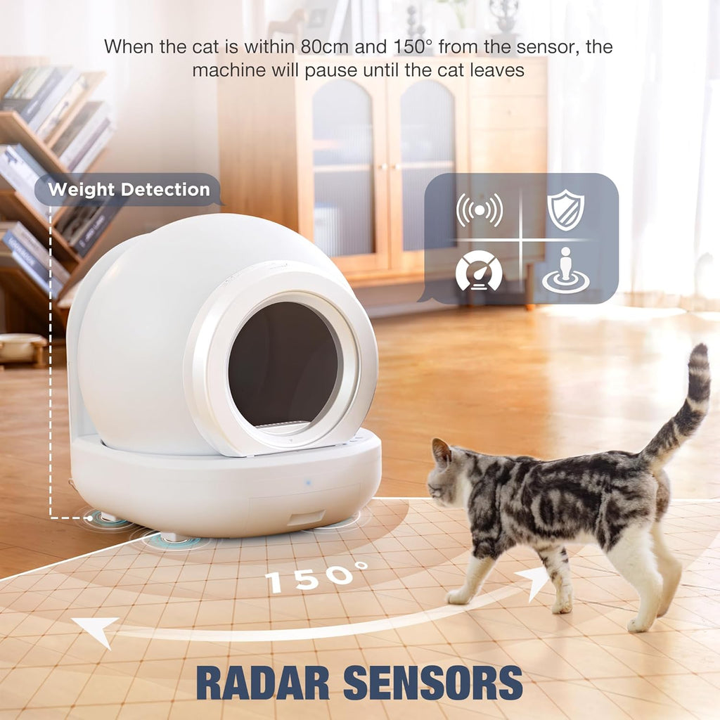 Automatic Self Cleaning Large Capacity Cat Litter Box (Pure White) B300425