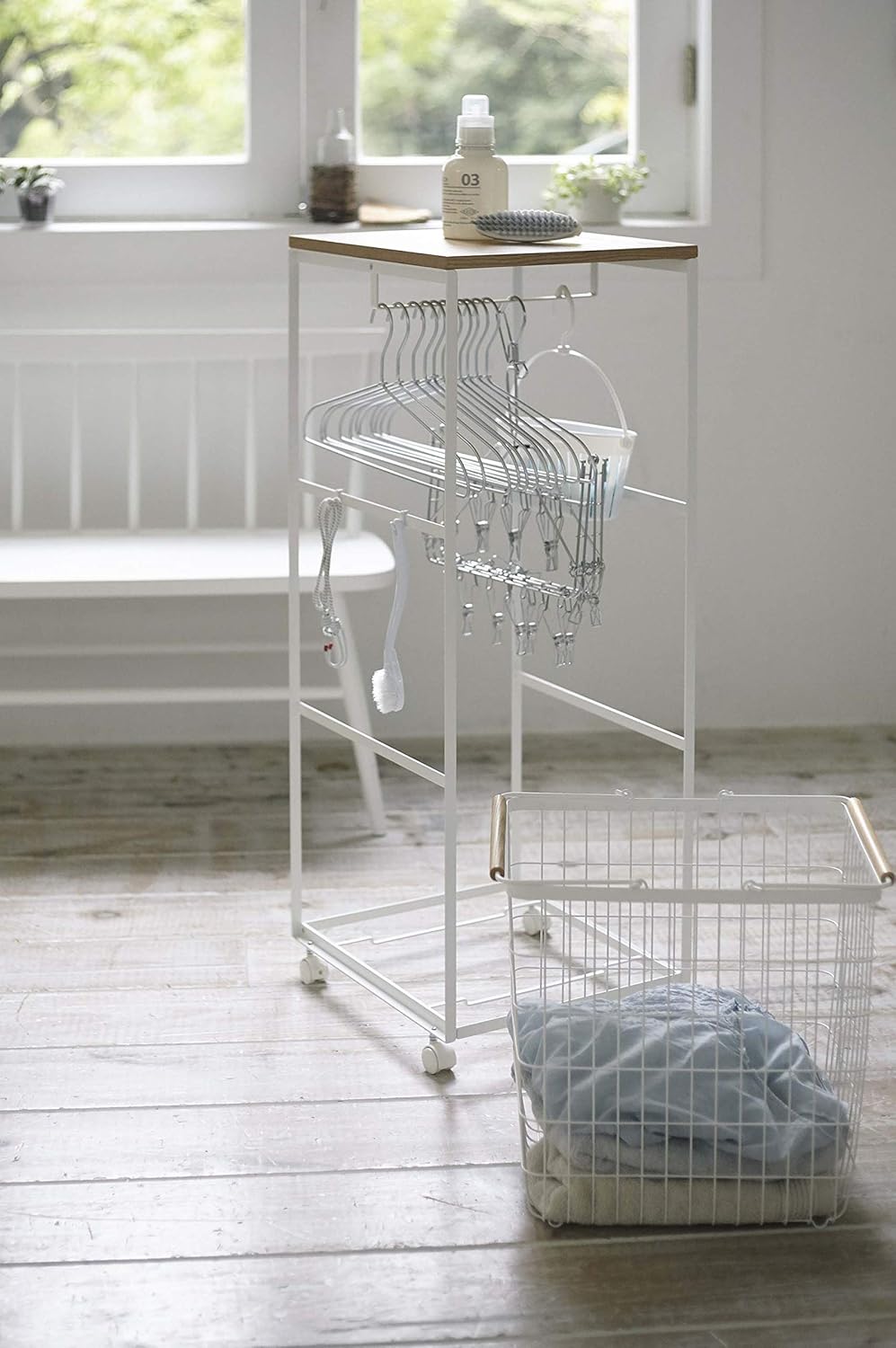 White Rolling Storage Cart N6823