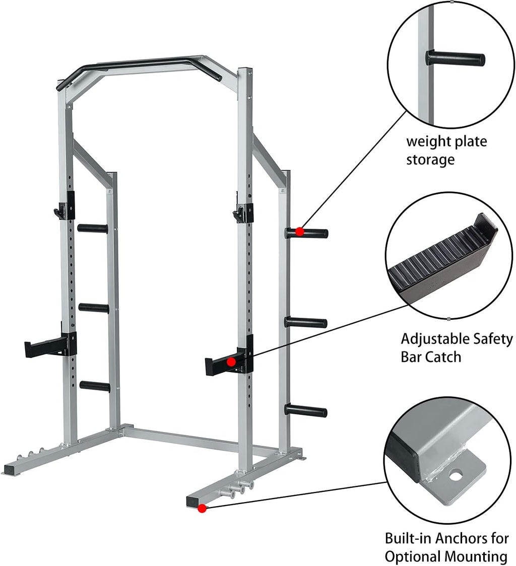 Power Rack Squat Stand Weight Rack with Pull Up Attachment J46983