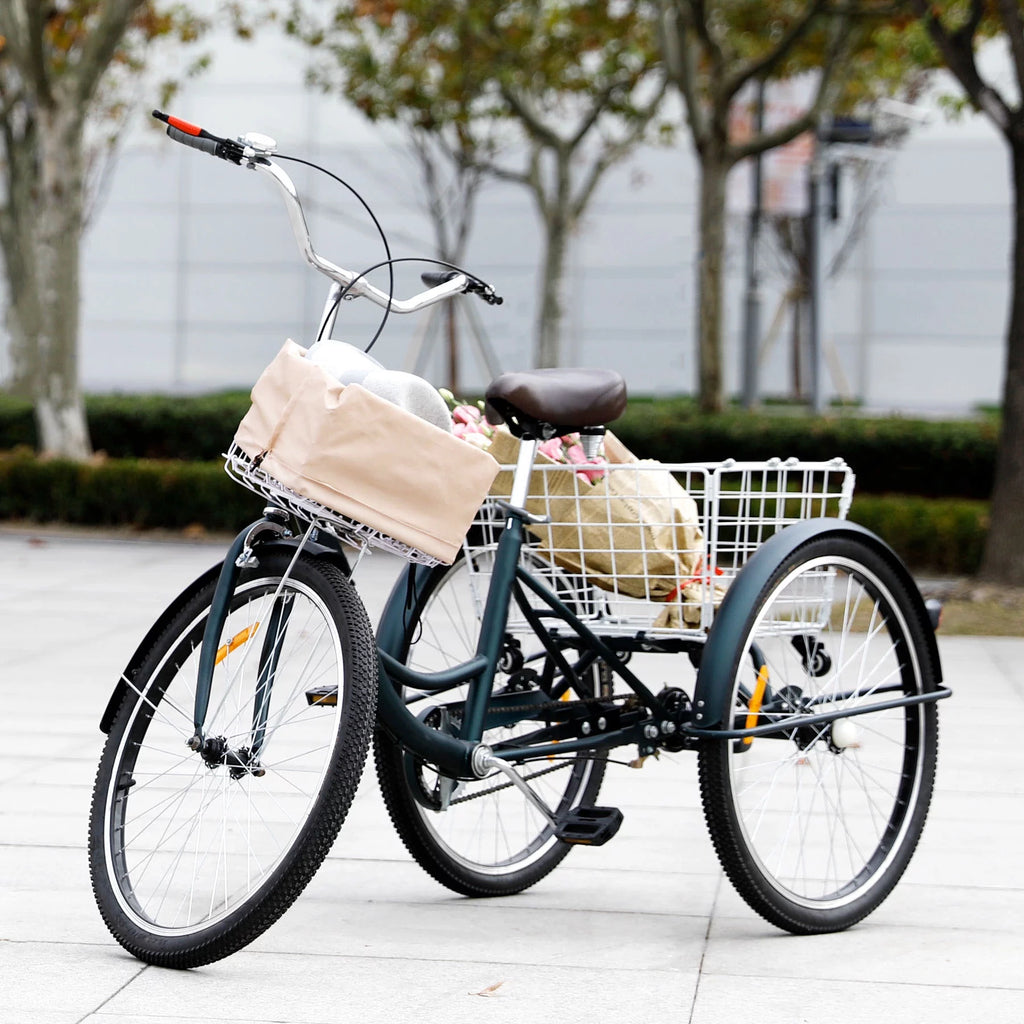 26 Inch Single Speed Adult Tricycle 3 Wheels Cruiser Bike with Basket N289191