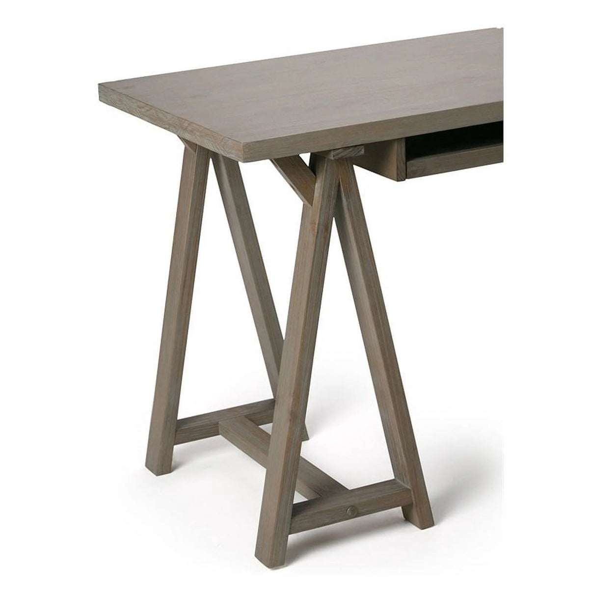 Rustic Solid Wood Computer Desk in Distressed Gray H4356