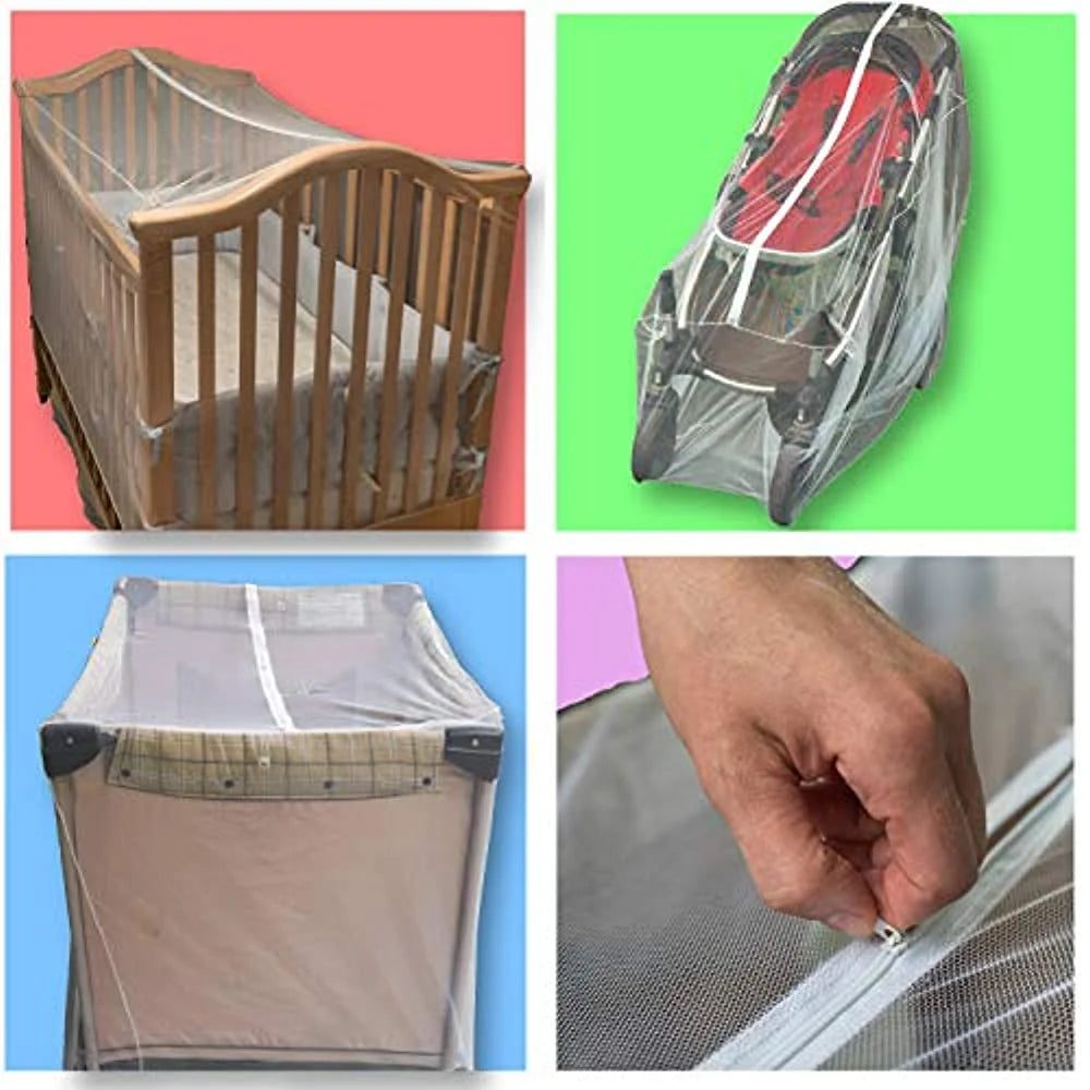 Mosquito Net with Zippers, Universal Size Portable Mesh Netting with Storage Bag U89676
