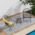 Dark Grey Wicker Patio Chairs with Table, Set of 3 M92973
