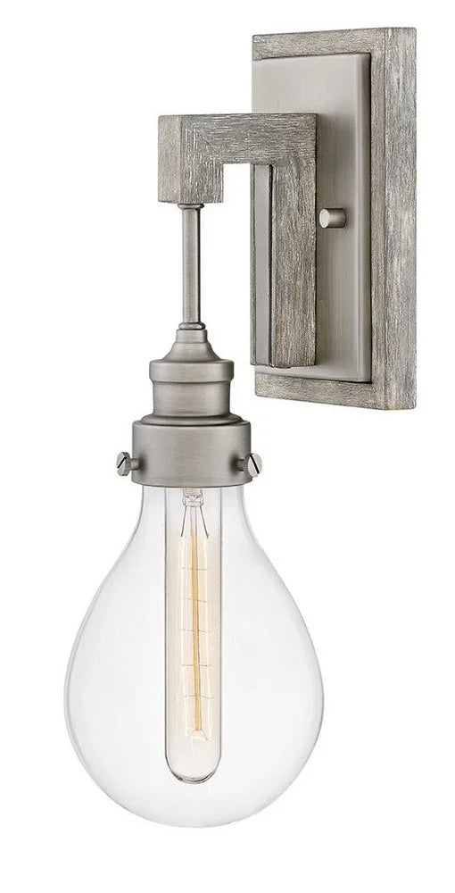 1 Light Farmhouse Wood Wall Sconce with Clear Glass S34596