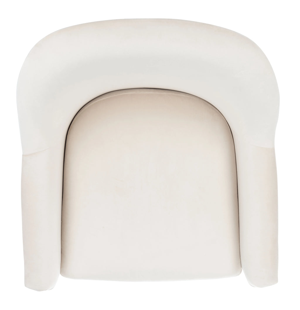 Ivory Velvet Upholstered Arm Chairs V83215