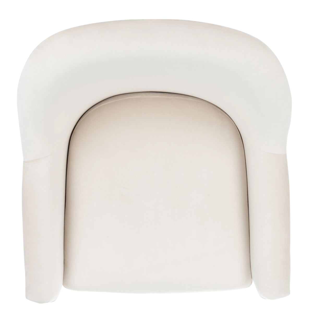 Ivory Velvet Upholstered Arm Chairs V83215
