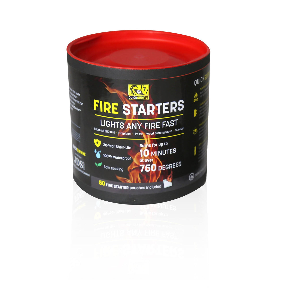 50-Piece Survival Bundle with Fire Starter Canister, Stove, Flint, Paracord & Glove C9903