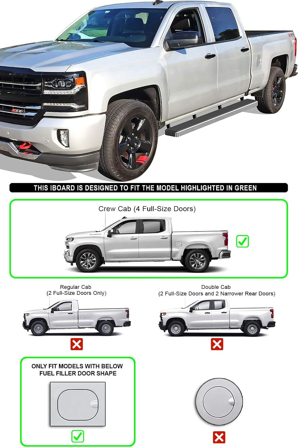 6in Running Boards for Crew Cab U5915