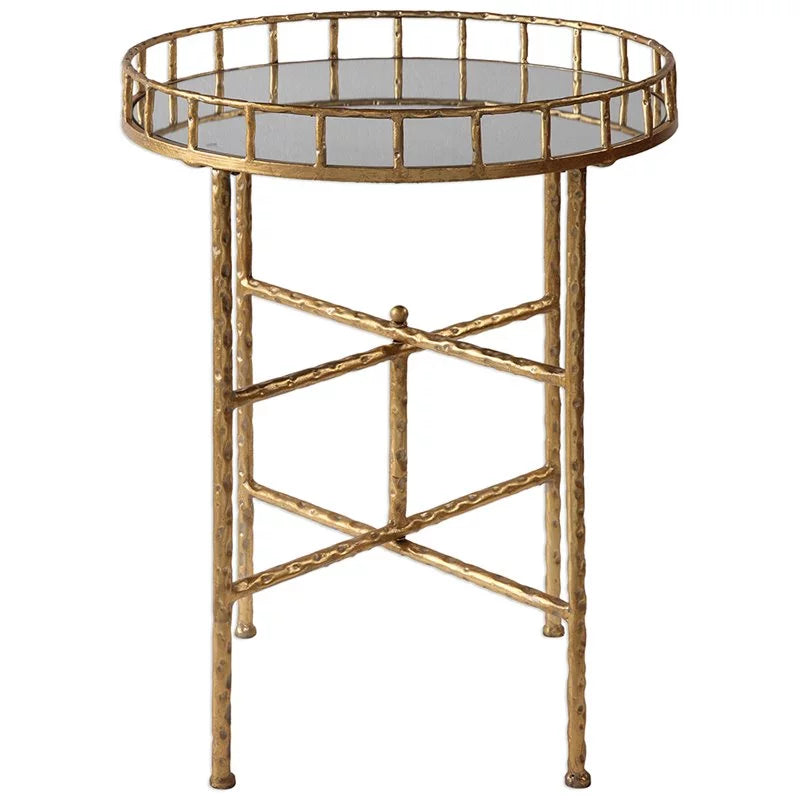 20" Round Mirror Top End Table Set of 2 Z344