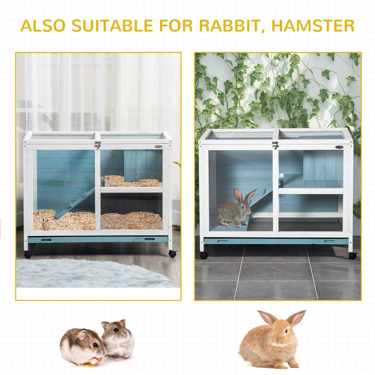 2-Story Wooden Rabbit Hutch U64946