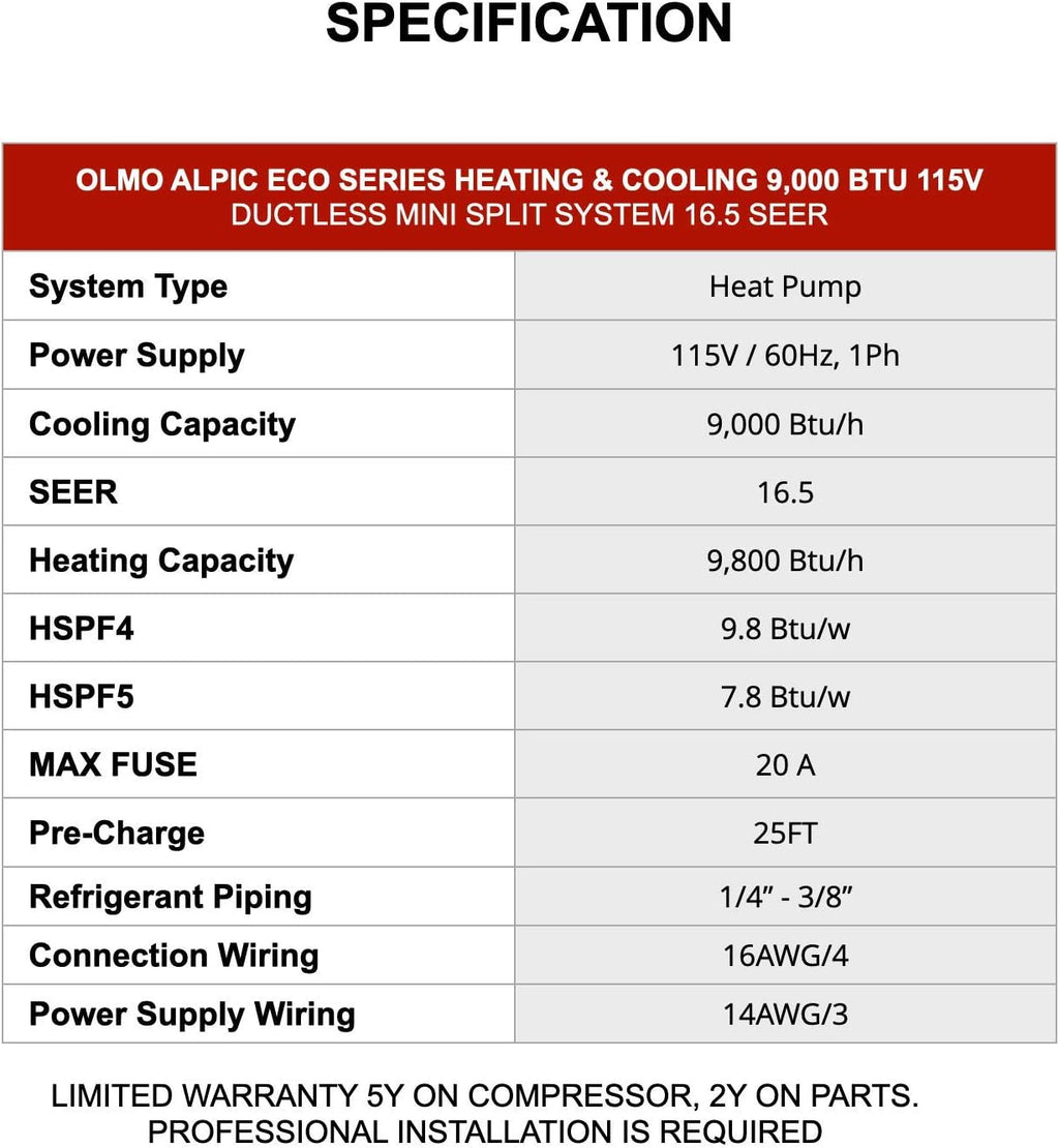 Ductless Mini Split AC/Heating System with Heat Pump C82622