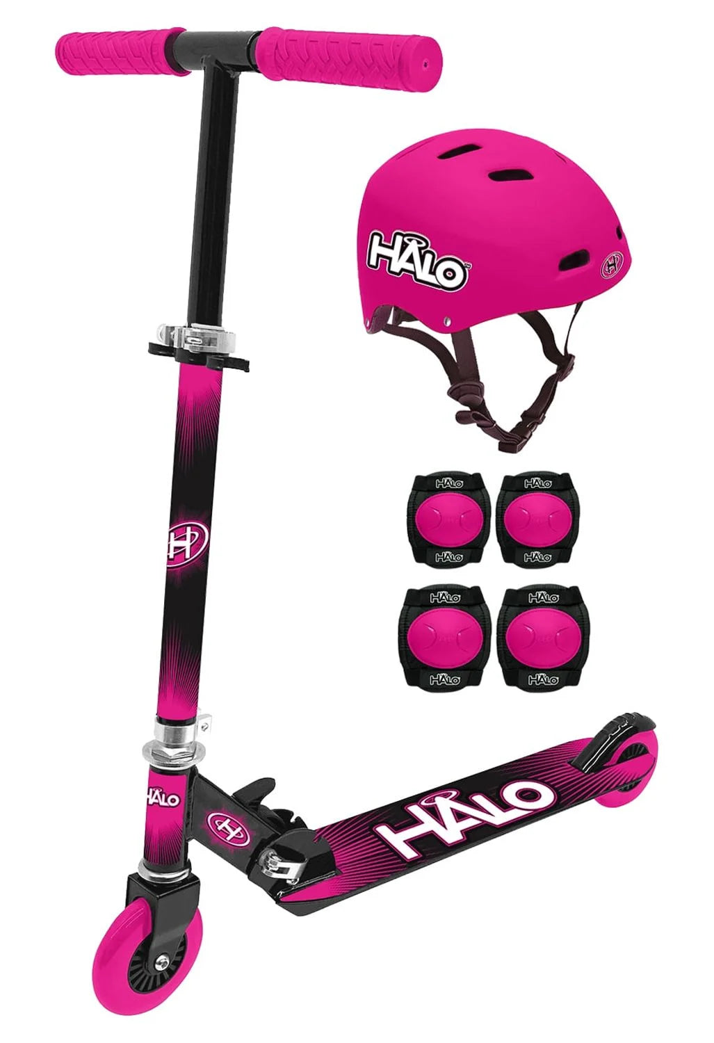 Pink 6 Piece Scooter Combo with Helmet and Pads Z417