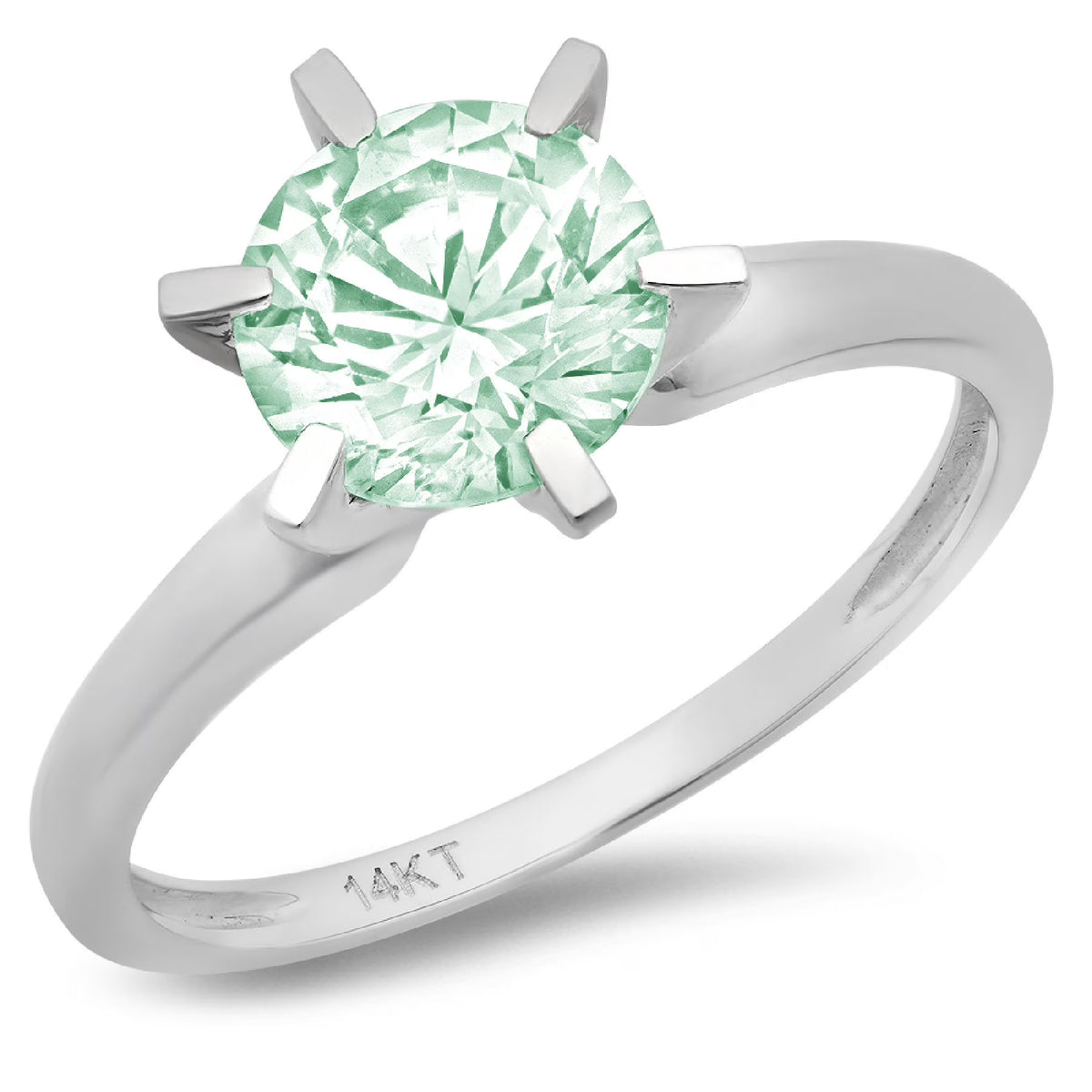 18k White Gold Solitaire Ring P897