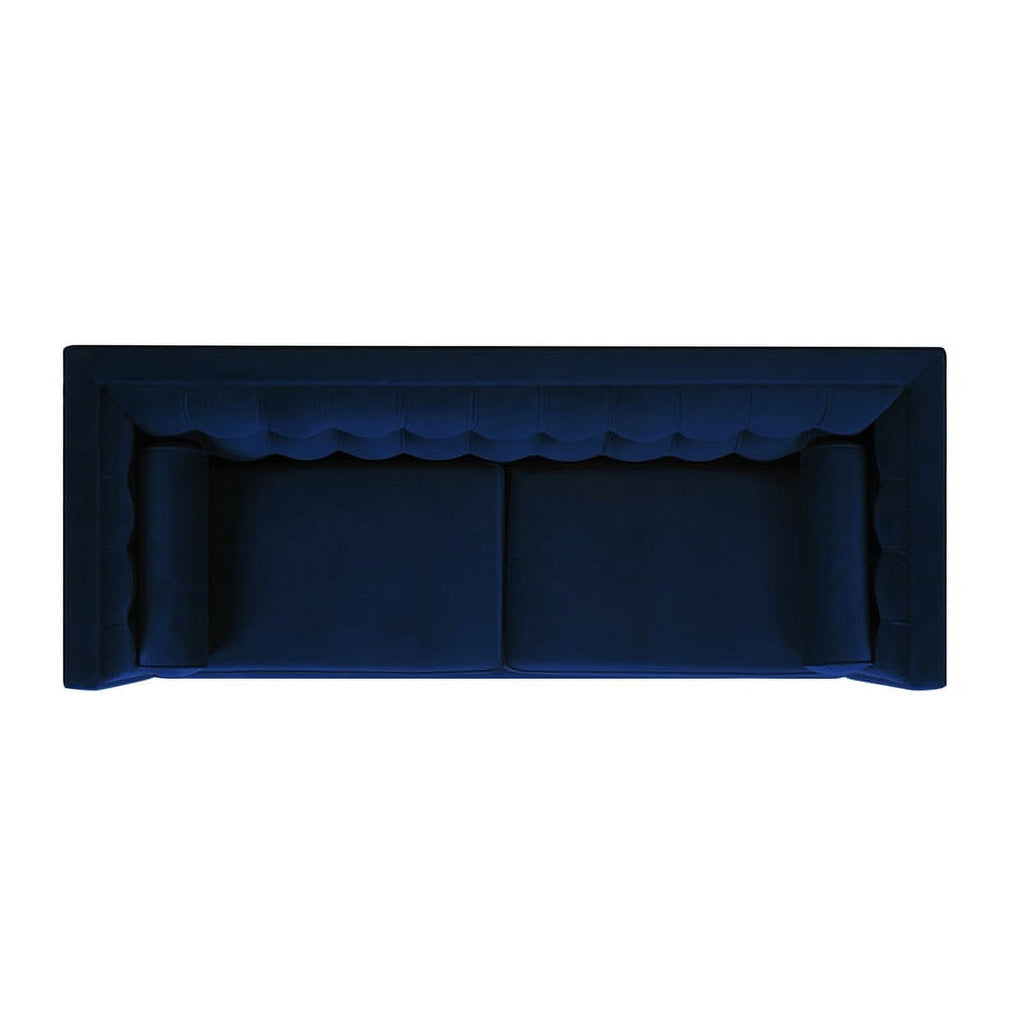 Navy Blue Tufted Tuxedo Sofa I94681