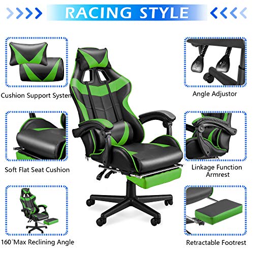 Pink Gaming Chair with Footrest N170946