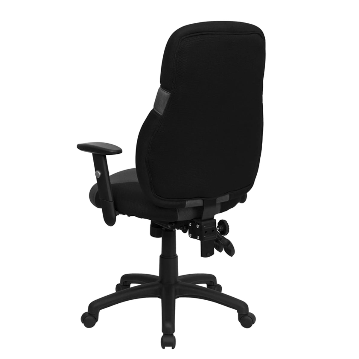 Black and Gray Mesh Swivel Task Office Chair with Adjustable Arms S38267