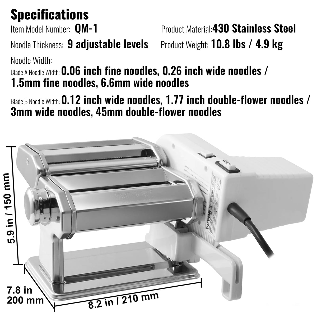 Electric Stainless Steel Pasta Maker Machine C4141