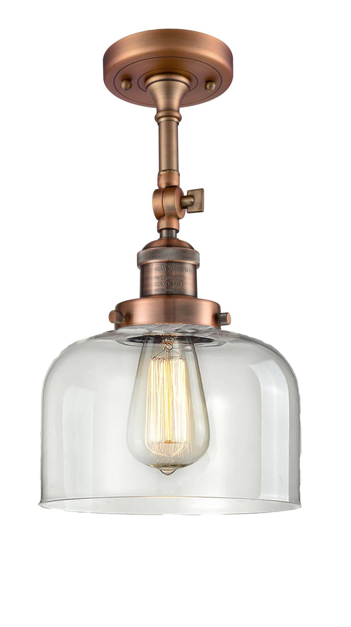 Antique Copper LED Semi Flush Mount Light I959197