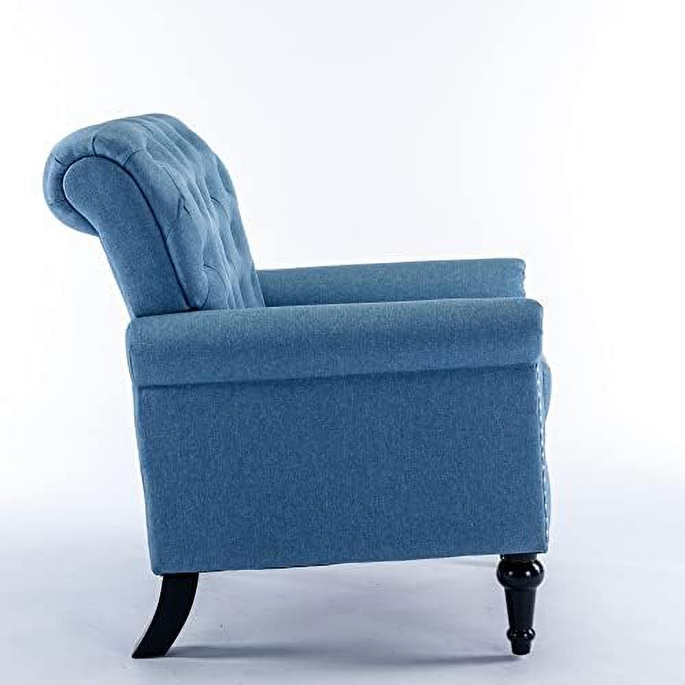 Chenille Fabric Accent Chair with Footrest Y1402