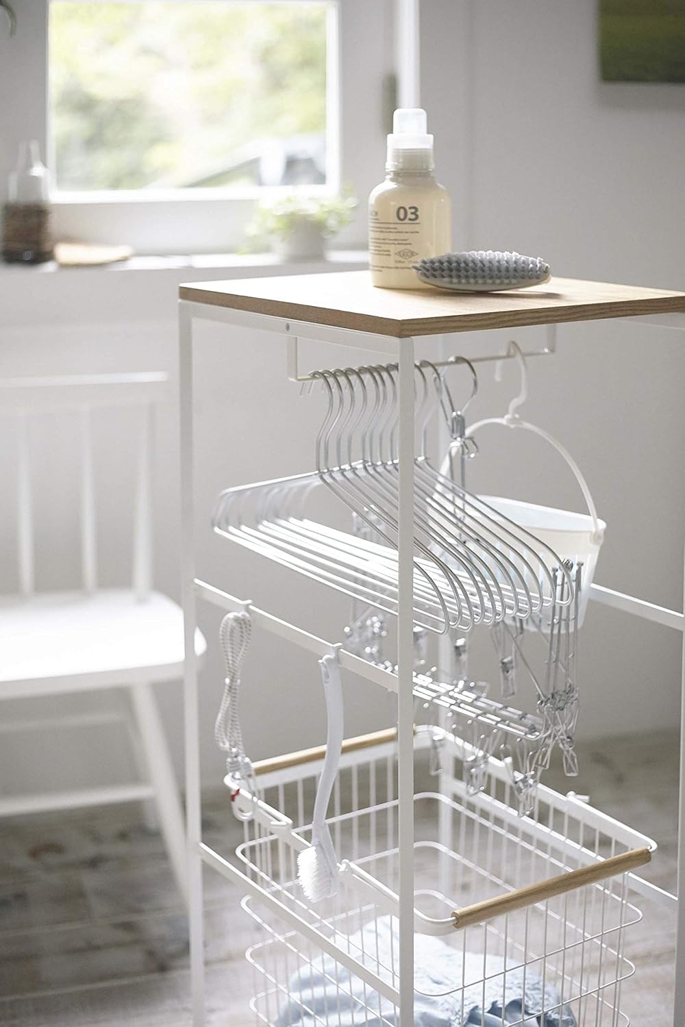 White Rolling Storage Cart N6823