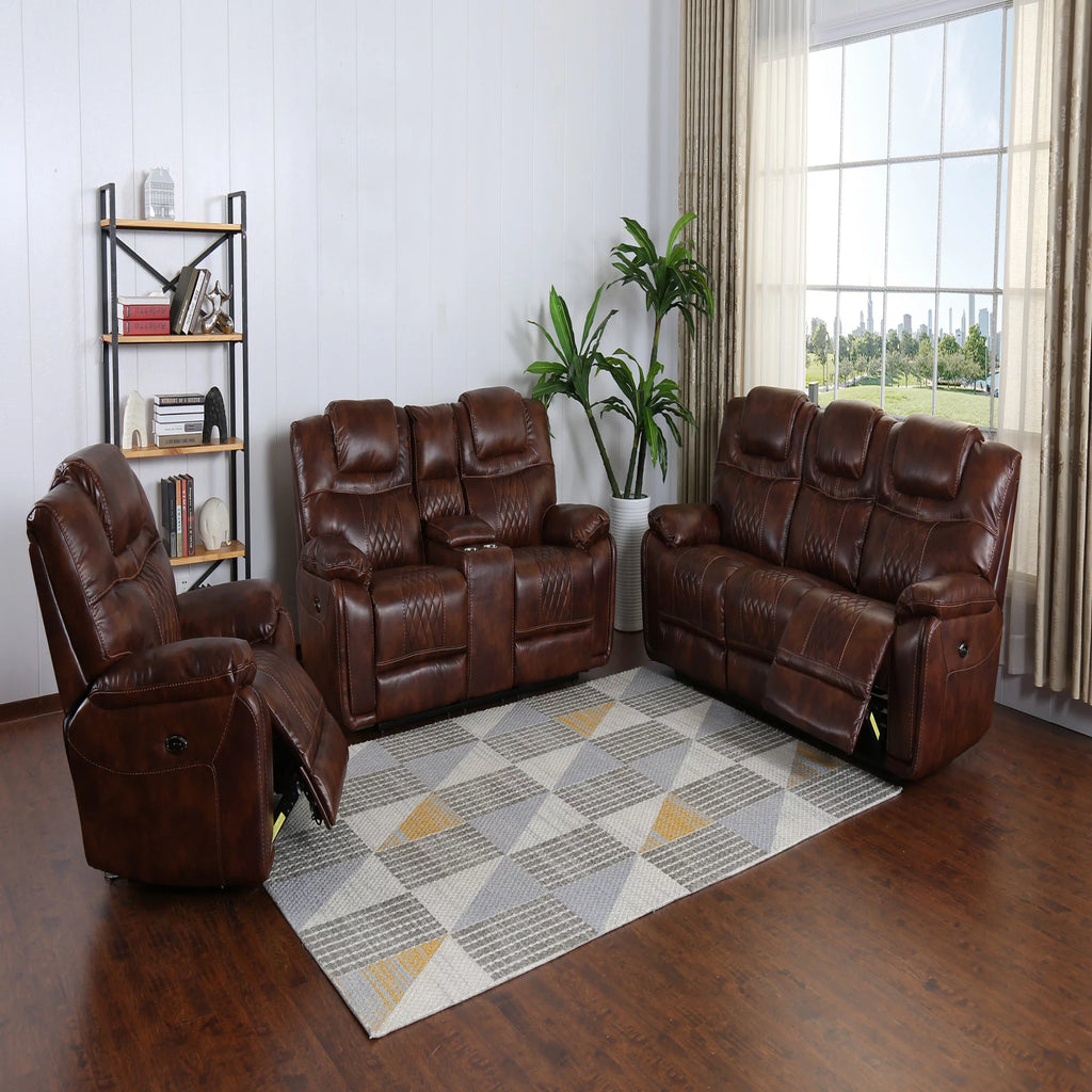 Rich Brown Power Recliner Q621849