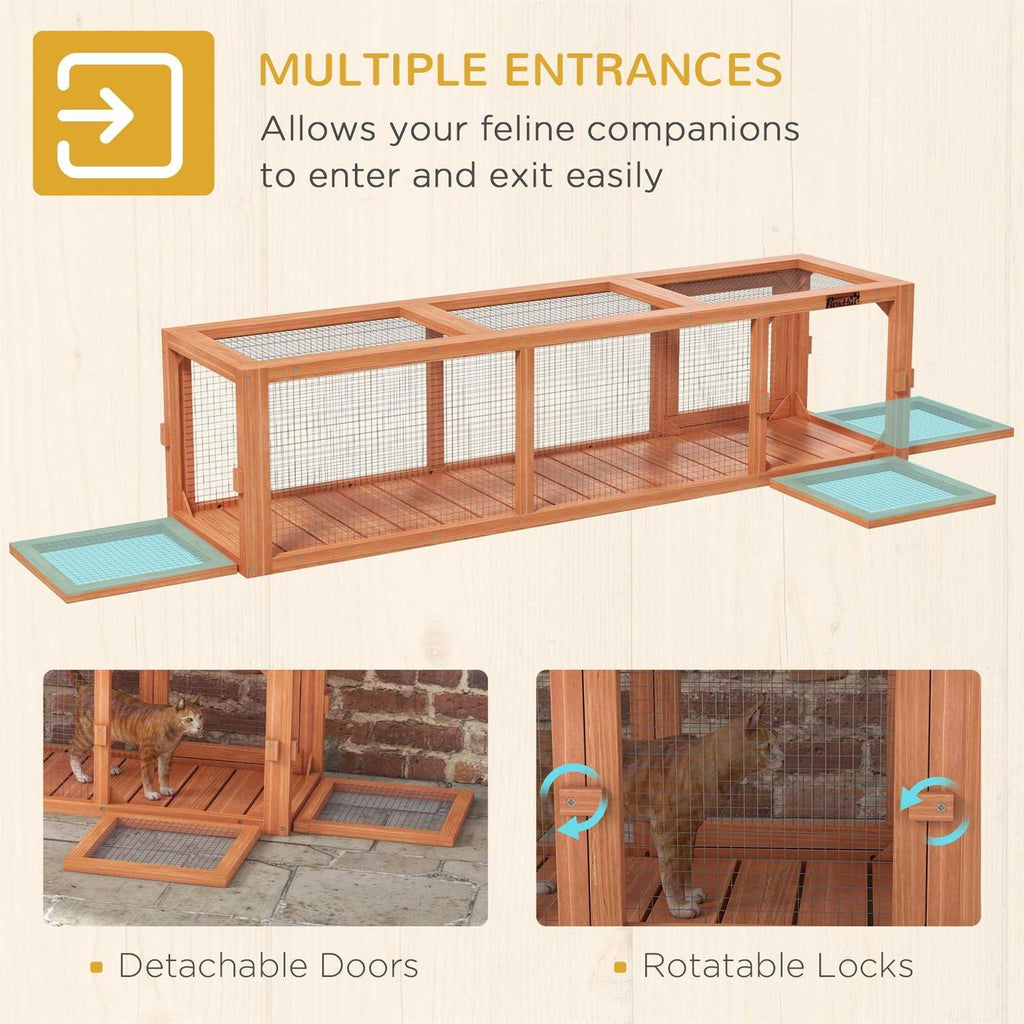 59 Long Cat Tunnel with Extendable Design Wooden Outdoor Cat Tunnel House H334739