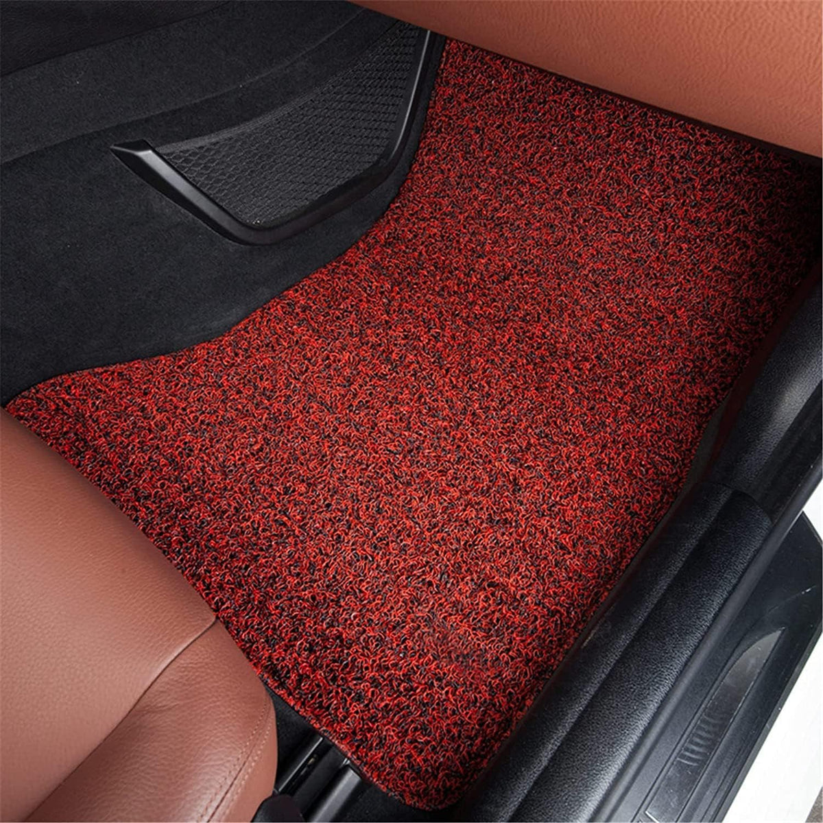 Black Red 2 Piece Rubber Car Floor Mats R854