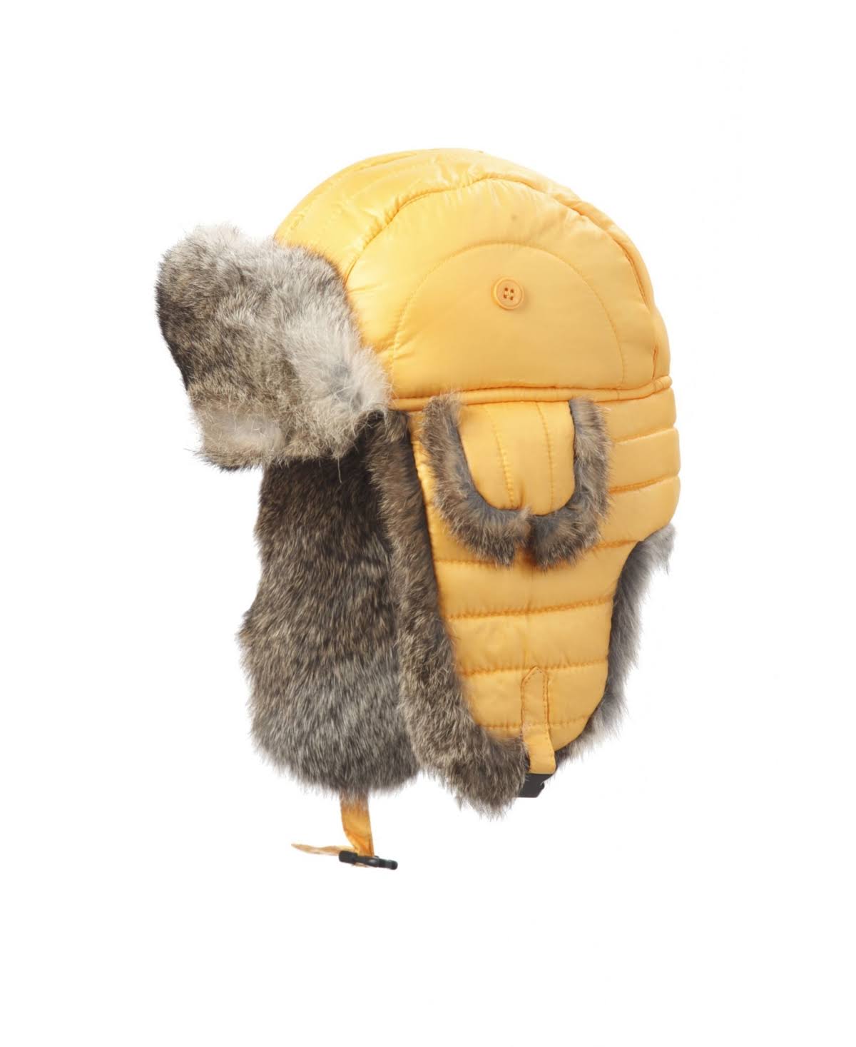 Purple/Grey Rabbit-Trimmed Nylon Aviator Hat Y35276