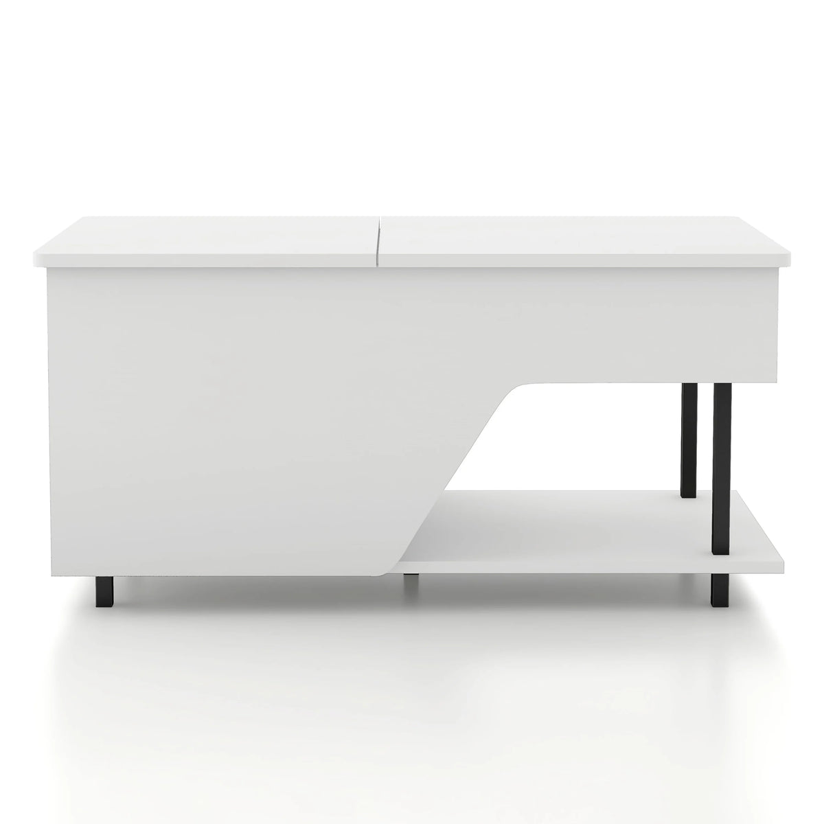 White Lift Top Storage Coffee Table with LED Light P6372