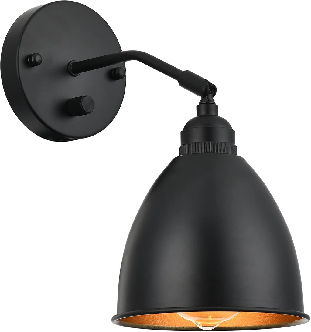Matt Black Metal Wall Sconce with on/Off Switch D8785