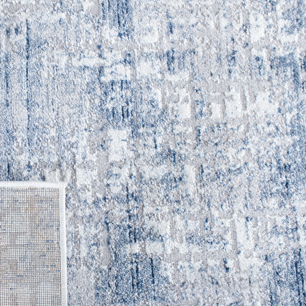 Navy Light Grey Abstract Area Rug 8' x 10' U511