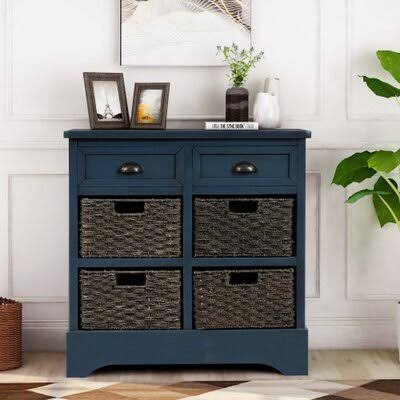 Antique Navy 2 Drawer Accent Chest W5519