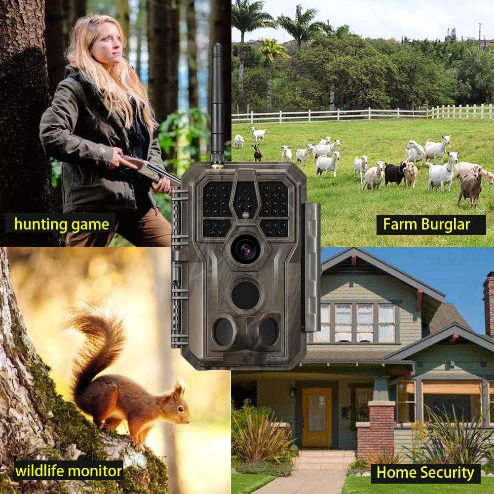 32MP 1296P WiFi Trail Camera with Night Vision Motion Activated Waterproof IP66 D202