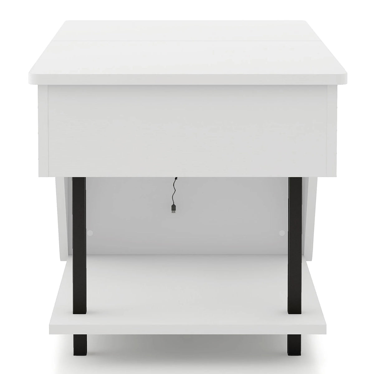 White Lift Top Storage Coffee Table with LED Light P6372
