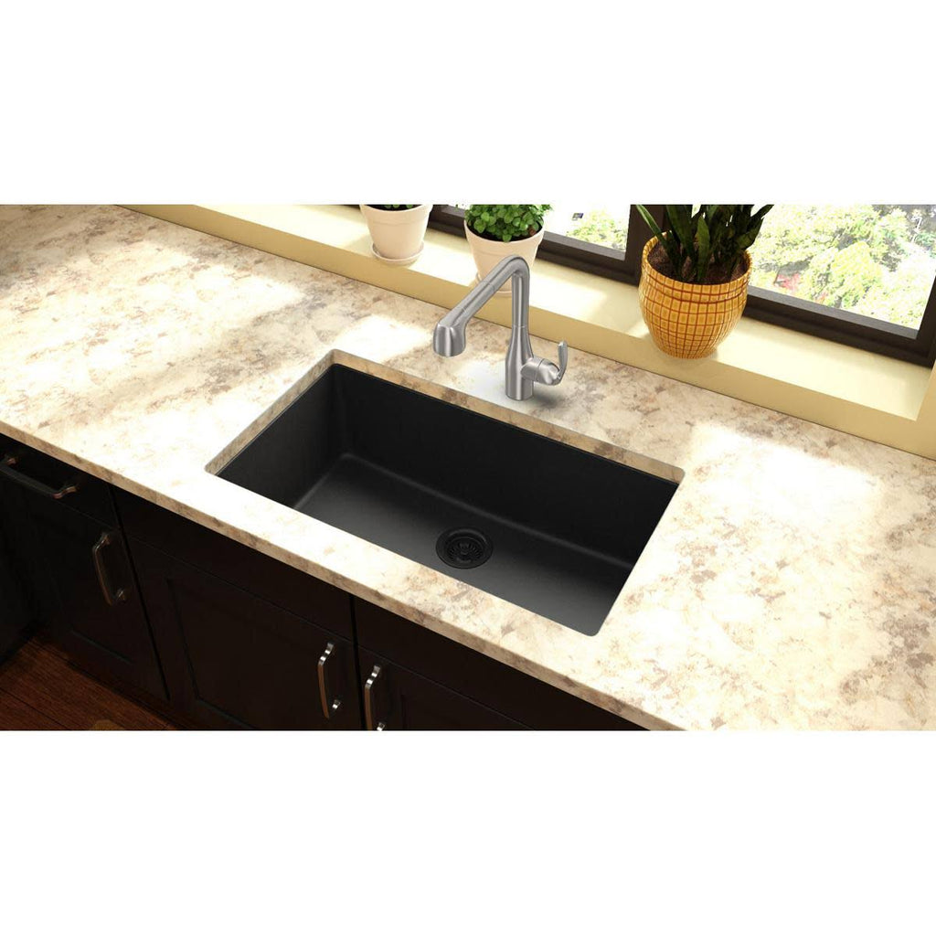 Black Single Bowl Undermount Sink F156