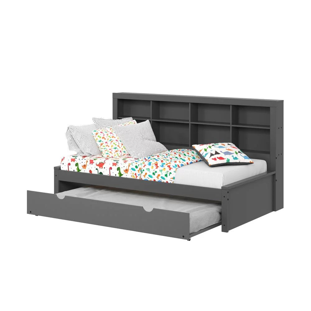 Dark Grey Twin Bookcase Day Bed Z16270
