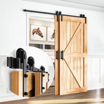 Single Bypass Double Door Barn Hardware Kit Track Length: 78 in. H402675
