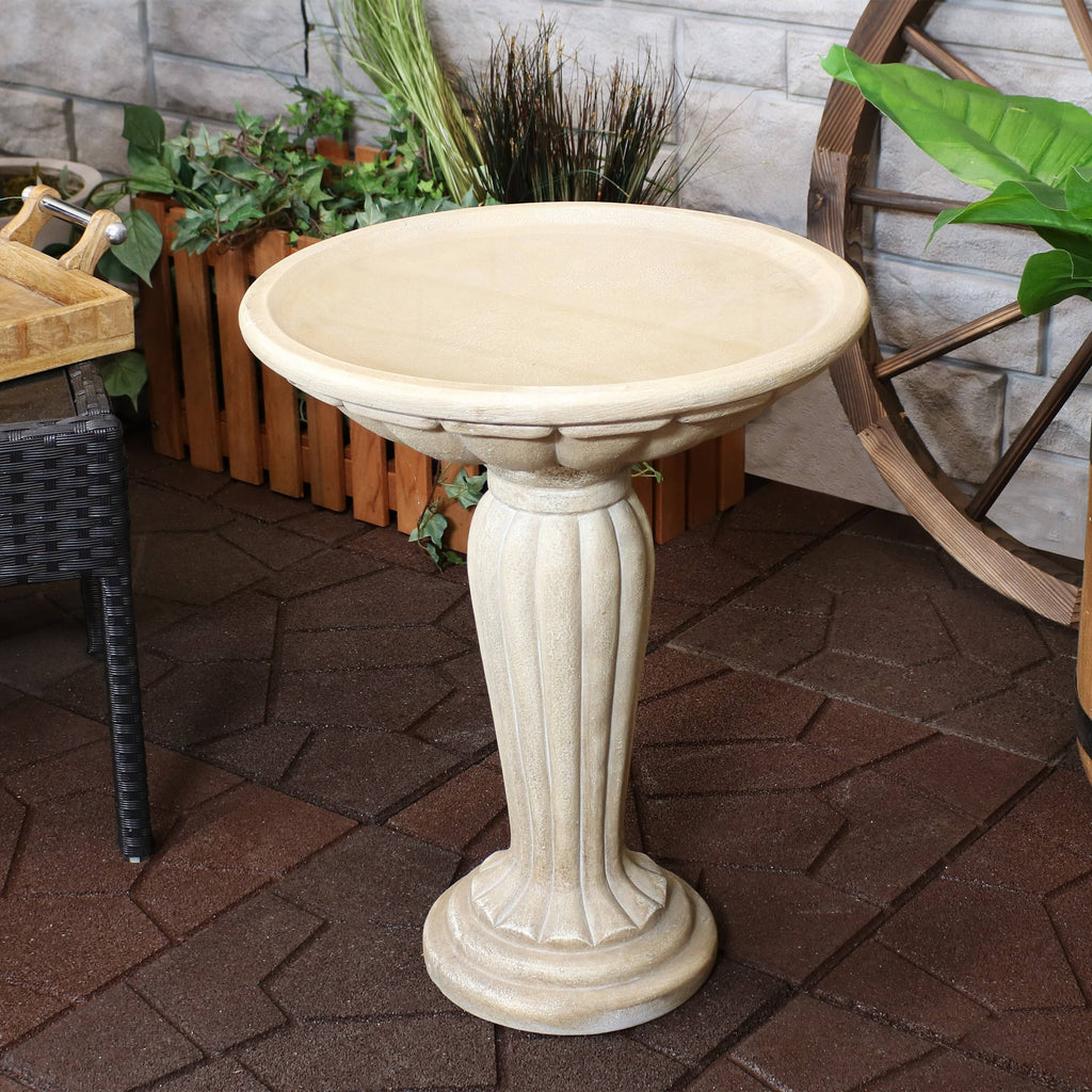 Grecian Reinforced Concrete Bird Bath - 16-inch V495248