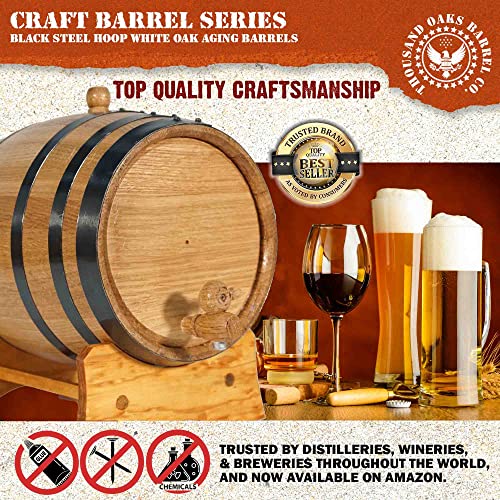 2 Liter Oak Aging Barrel with Wood Stand, Bung & Spigot G850