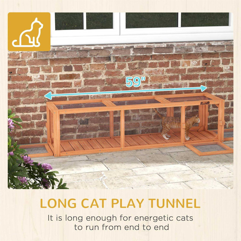 59 Long Cat Tunnel with Extendable Design Wooden Outdoor Cat Tunnel House H334739