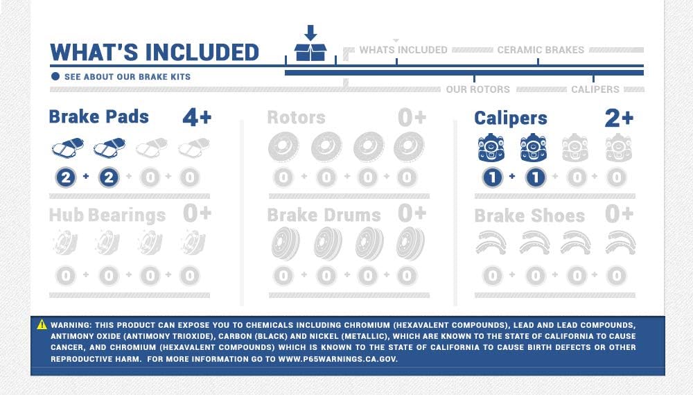 Front Loaded OE Caliper Assembly Set + Ceramic Brake Pads J8526