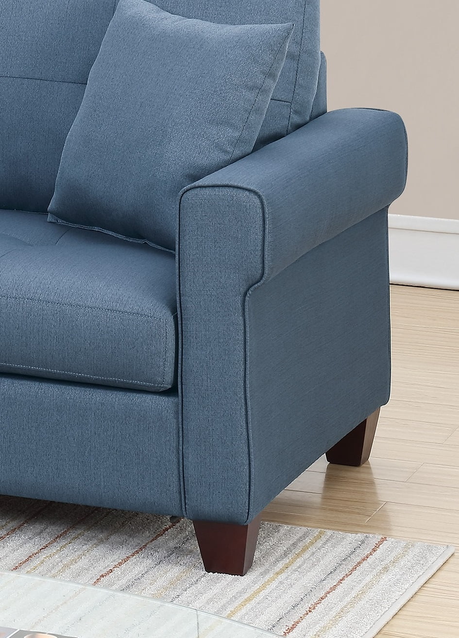 Blue Reversible Sectional Sofa Chaise A2051