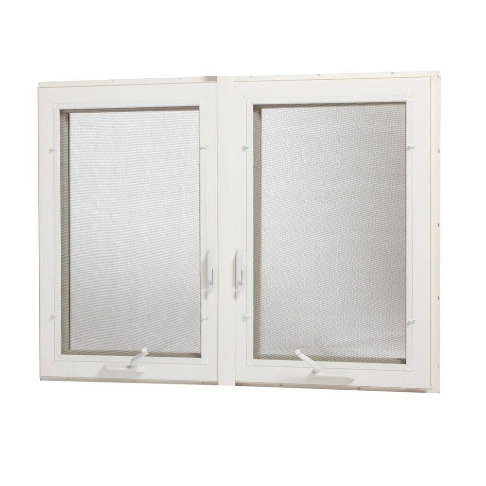 48 in. x 48 in. White Vinyl Casement Window with Screen X94560