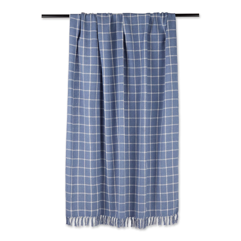 Stonewash Blue Checked Plaid Throw Z570818