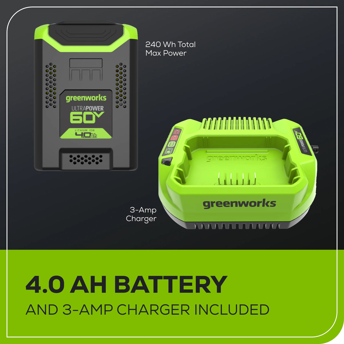60V 2.0kW Brushless Chainsaw with 4.0 Ah Battery & Charger U5979