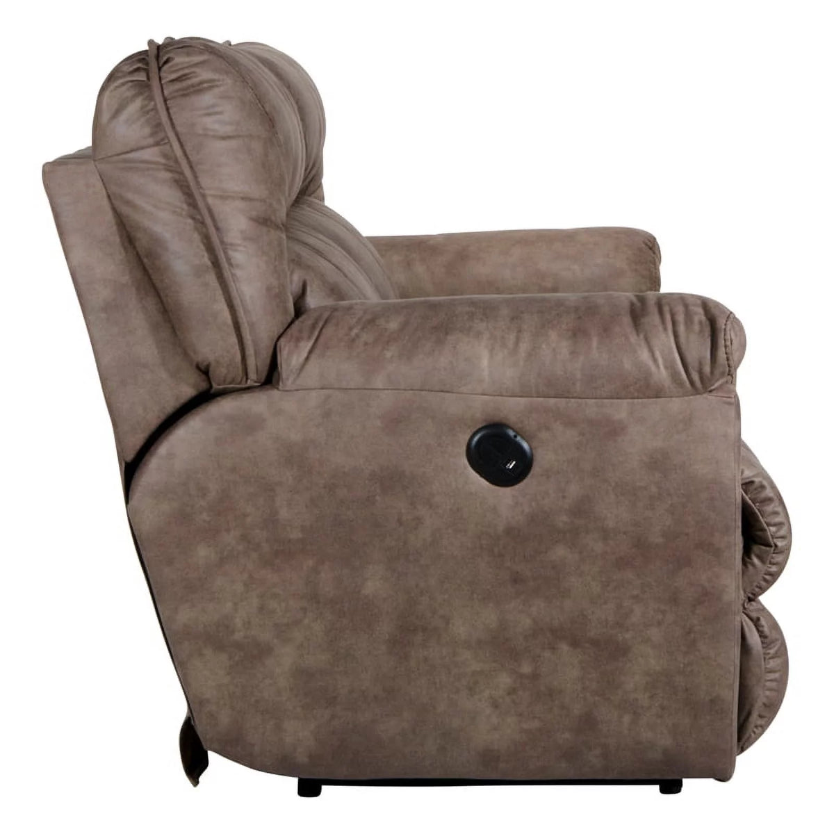 Brown Polyester Power Reclining Sofa V2566