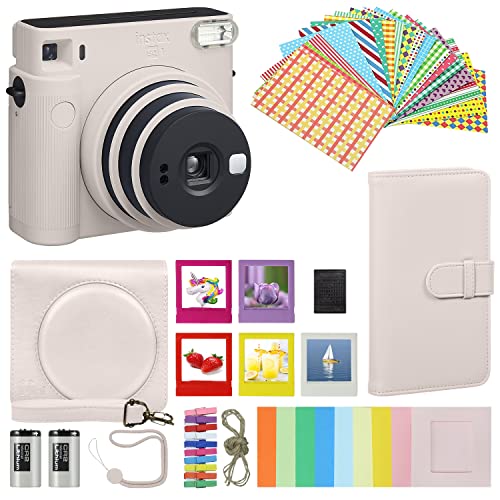 Chalk White Instant Camera with Carrying Case O85777