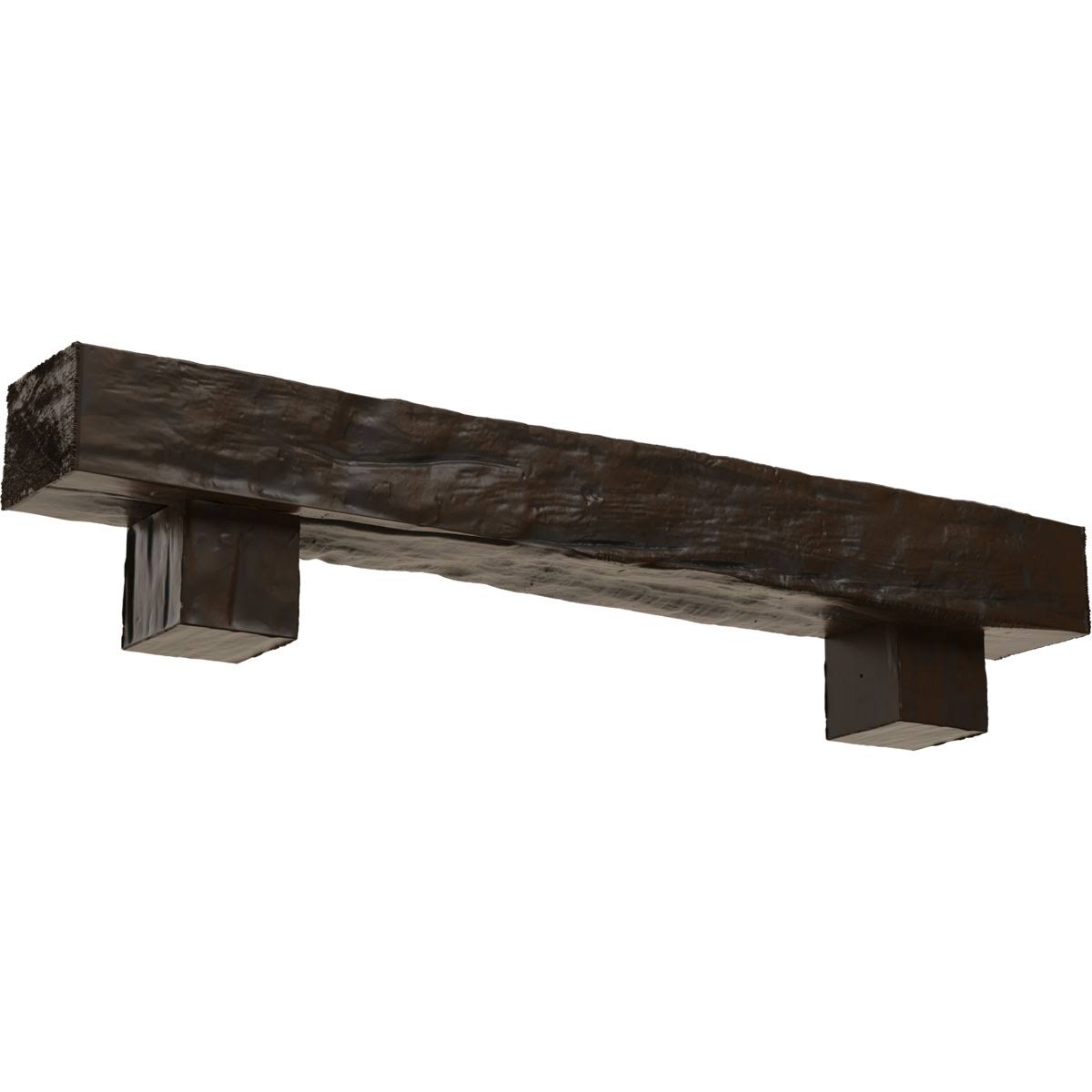 Burnished Mahogany Faux Wood Fireplace Mantel Kit with Corbels N406110